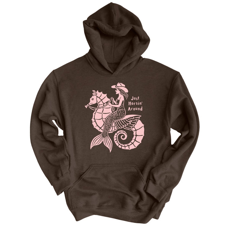 Just Horsin' Around Graphic Hoodie - Dark Chocolate