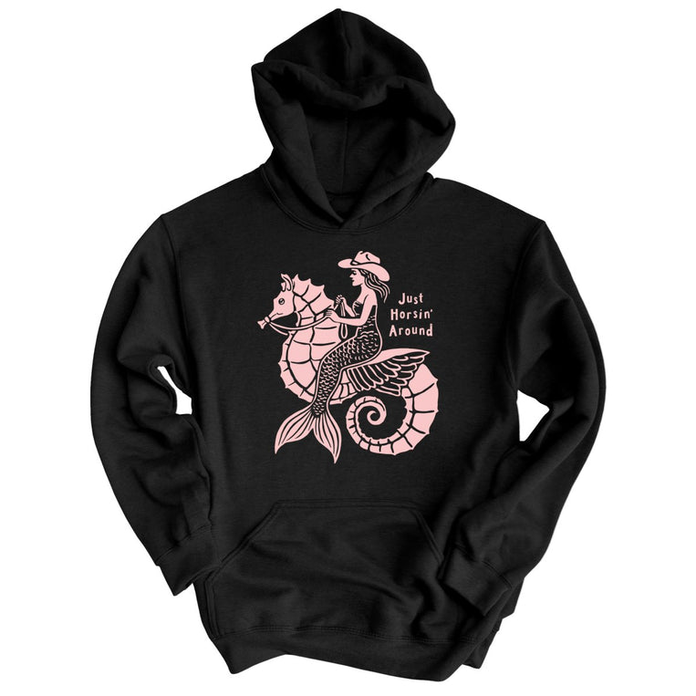 Just Horsin' Around Graphic Hoodie - Black