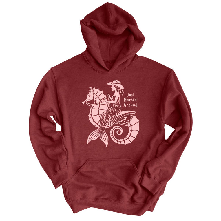 Just Horsin' Around Graphic Hoodie - Maroon