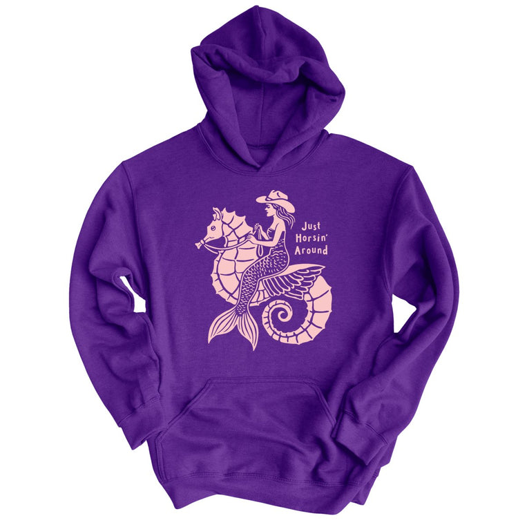 Just Horsin' Around Graphic Hoodie - Purple
