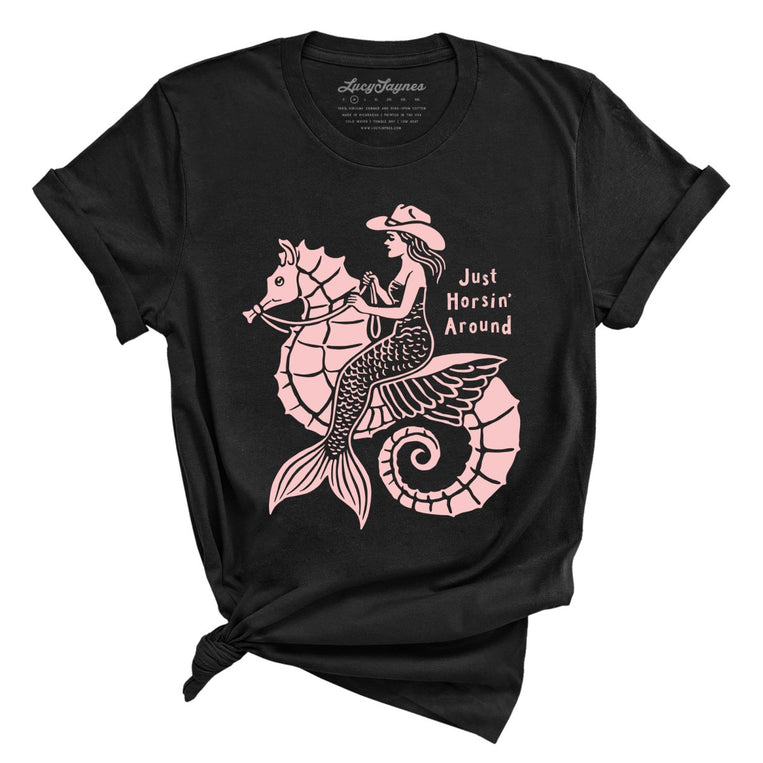 Just Horsin' Around Graphic Tee - Black
