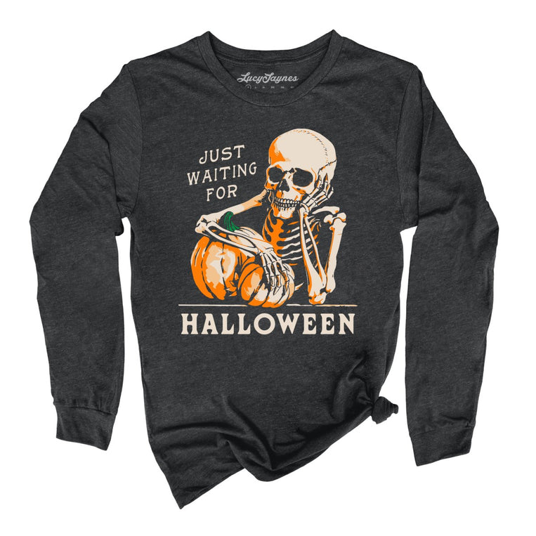 Just Waiting For Halloween - Dark Grey Heather - Full Front