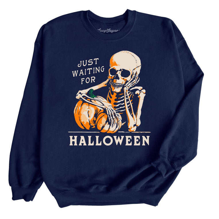 Just Waiting For Halloween - Navy - Full Front