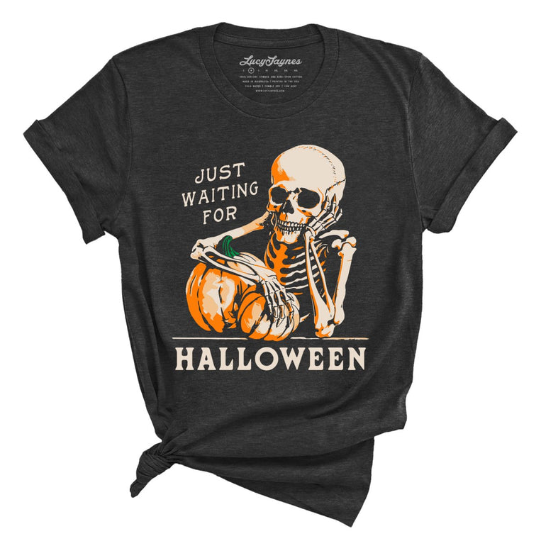 Just Waiting For Halloween - Dark Grey Heather - Full Front