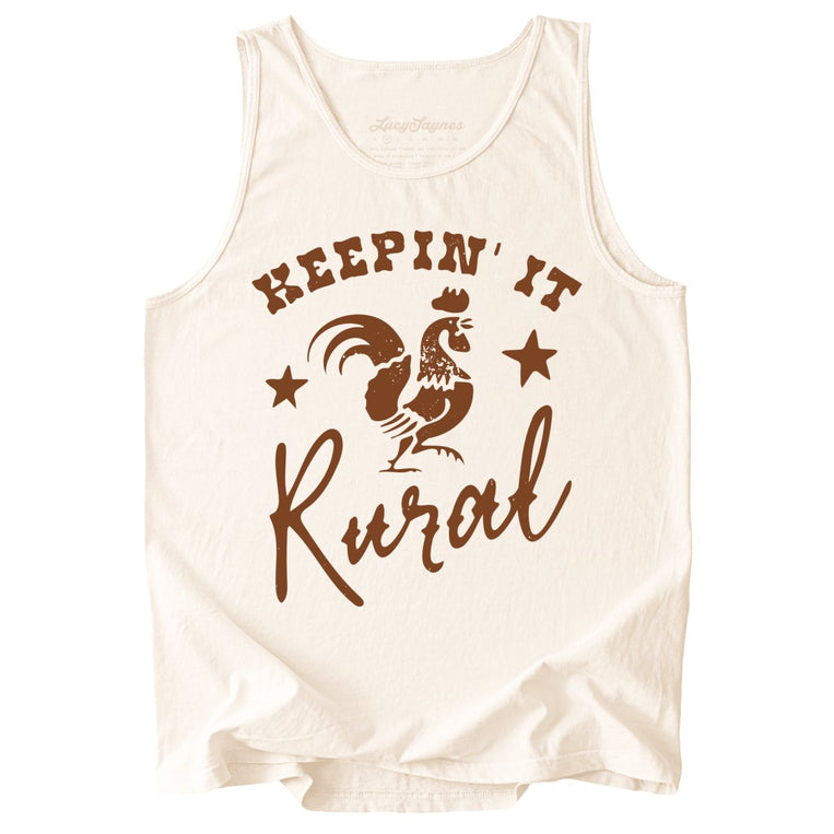 Keepin' it Rural Comfort Colors Graphic Tank Top - Ivory