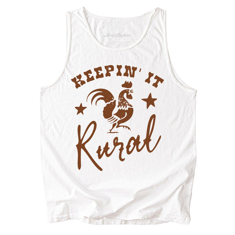 Keepin' it Rural Comfort Colors Graphic Tank Top - White