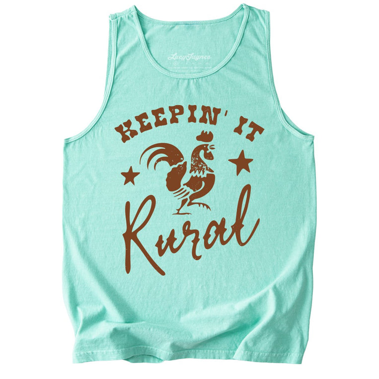 Keepin' it Rural Comfort Colors Graphic Tank Top - Island Reef