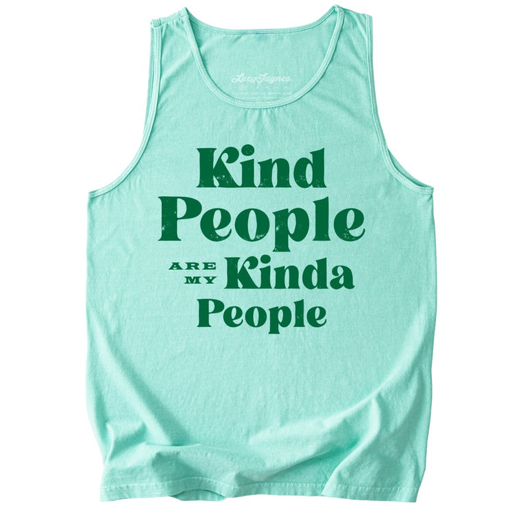 Kind People Are My Kinda People Comfort Colors Graphic Tank Top - Island Reef