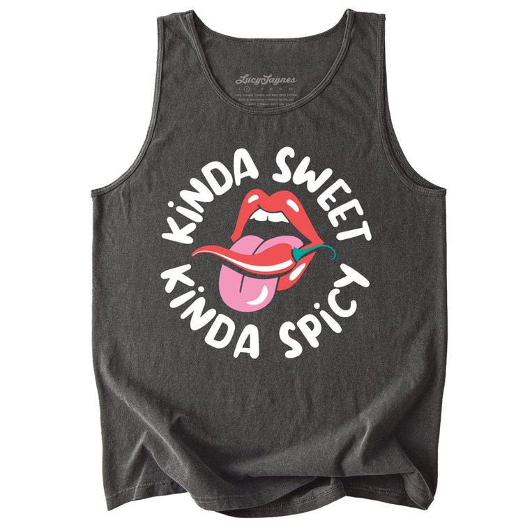 Kinda Sweet Kinda Spicy Comfort Colors Graphic Tank Top - Pepper