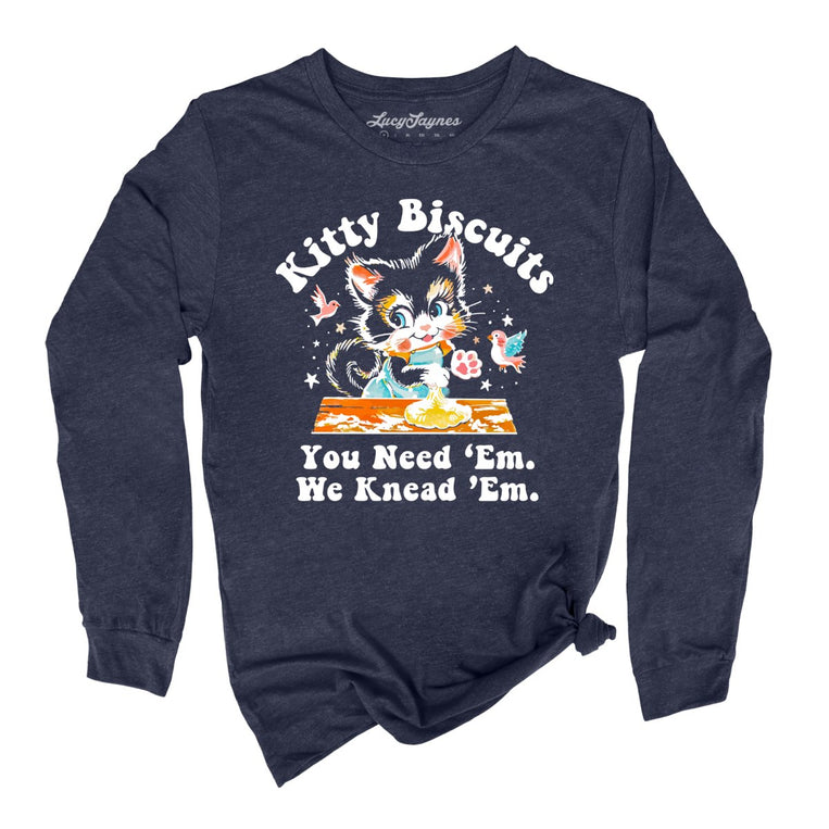 Kitty Biscuits - Heather Navy - Front