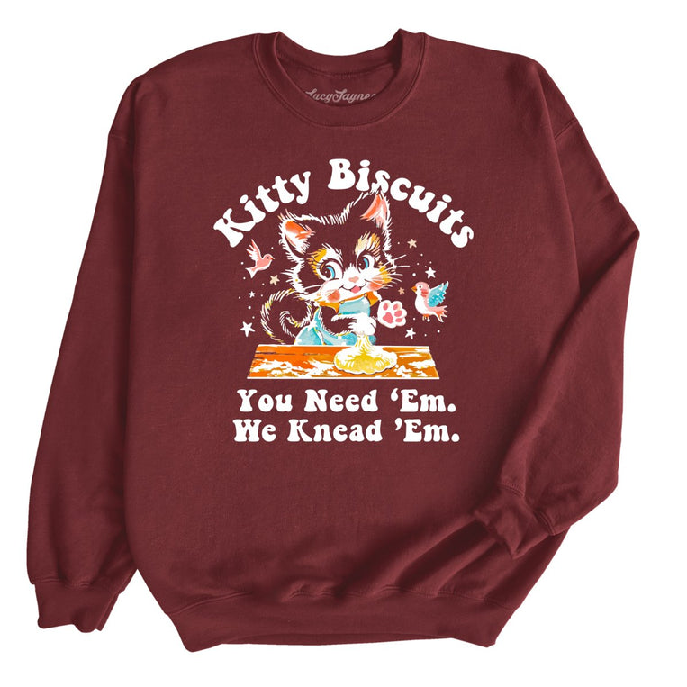 Kitty Biscuits - Maroon - Front