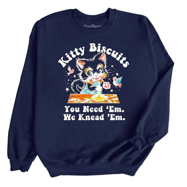 Kitty Biscuits - Navy - Front