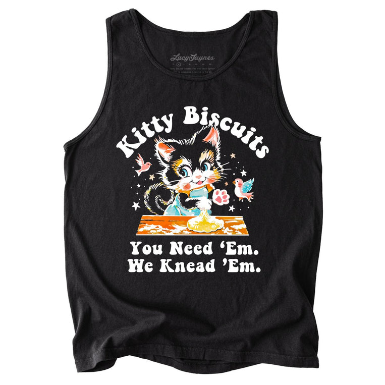 Kitty Biscuits Comfort Colors Graphic Tank Top - Black