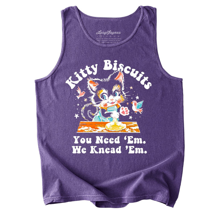Kitty Biscuits Comfort Colors Graphic Tank Top - Grape