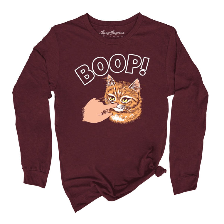 Kitty Boop - Maroon - Unisex Long Sleeve T-Shirt