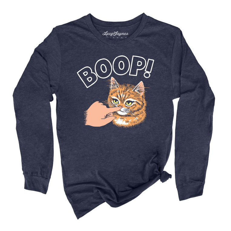 Kitty Boop - Heather Navy - Unisex Long Sleeve T-Shirt