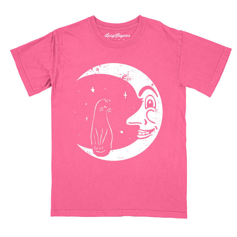 Kitty On The Moon - Crunchberry - Comfort Colors Tee