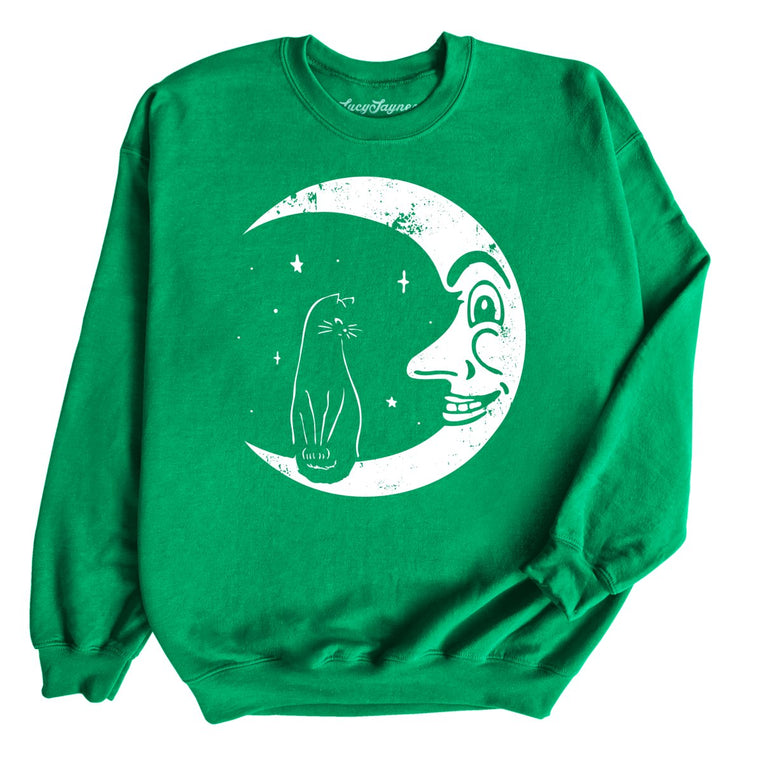 Kitty On The Moon - Irish Green - Full Front