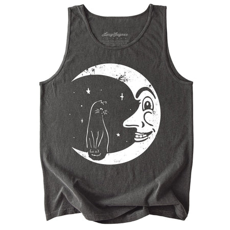 Kitty On The Moon Comfort Colors Tank Top