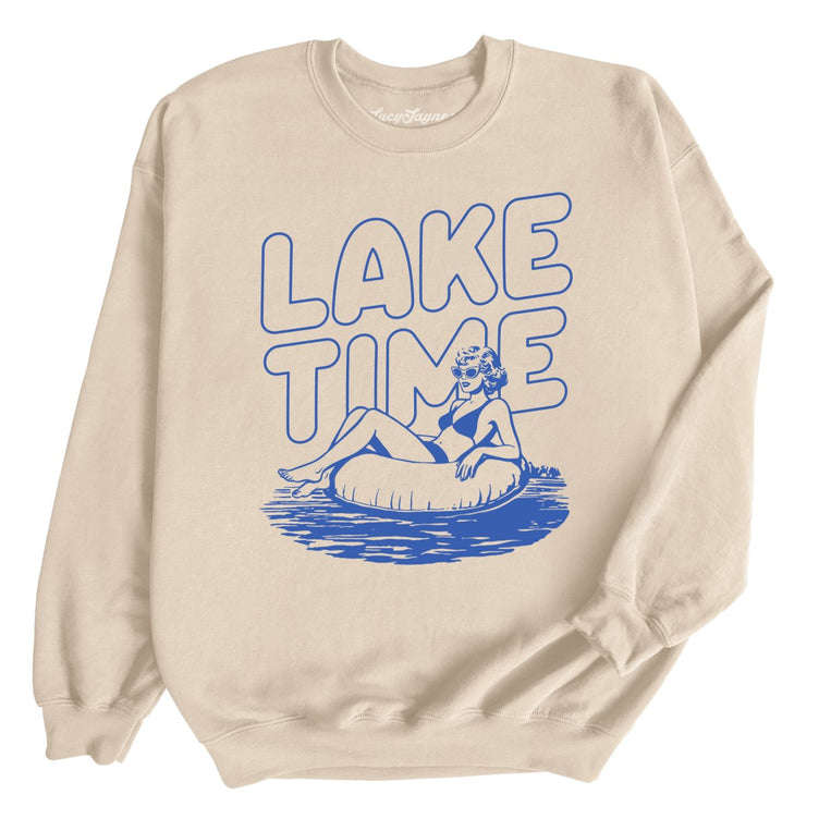 Lake Time Graphic Sweatshirt - Sand