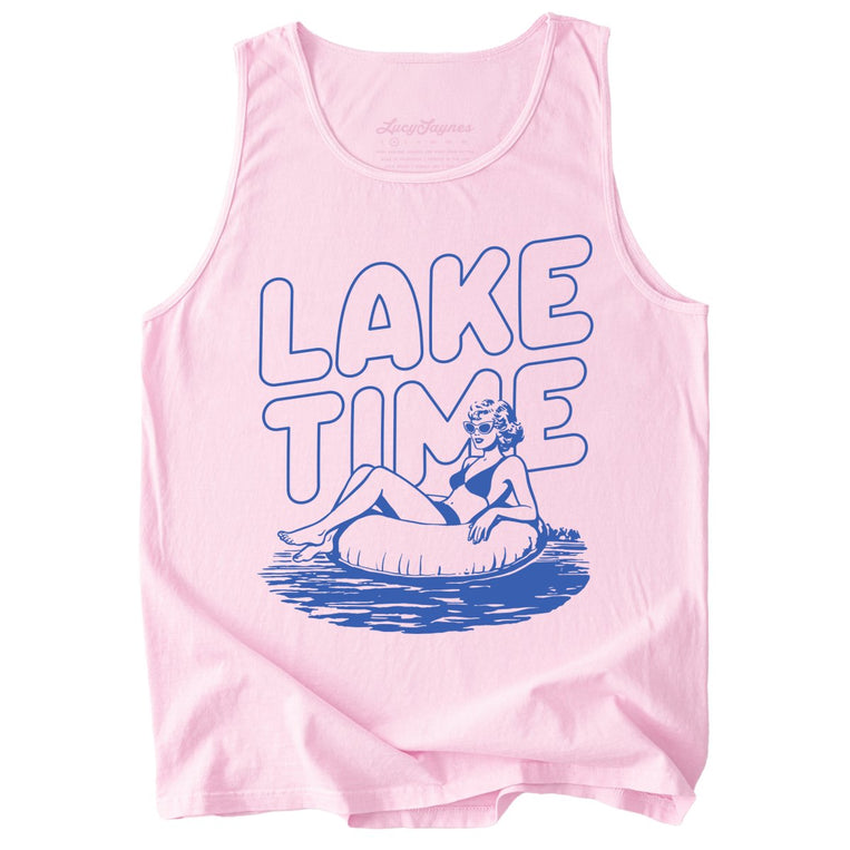 Lake Time Comfort Colors Graphic Tank Top - Blossom