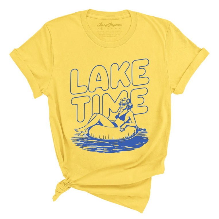 Lake Time Graphic Tee - Yellow