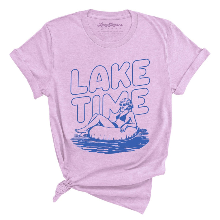Lake Time Graphic Tee - Heather Prism Lilac