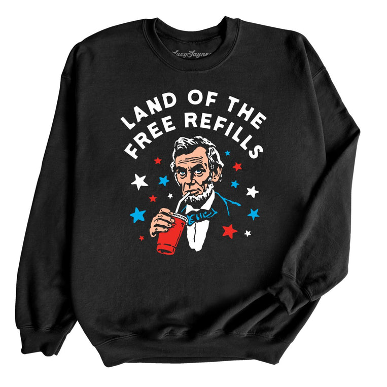 Land Of The Free Refills - Black - Unisex Sweatshirt