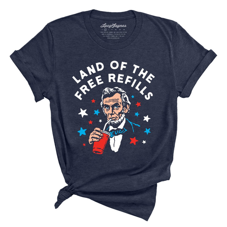 Land Of The Free Refills - Heather Midnight Navy - Unisex T-Shirt