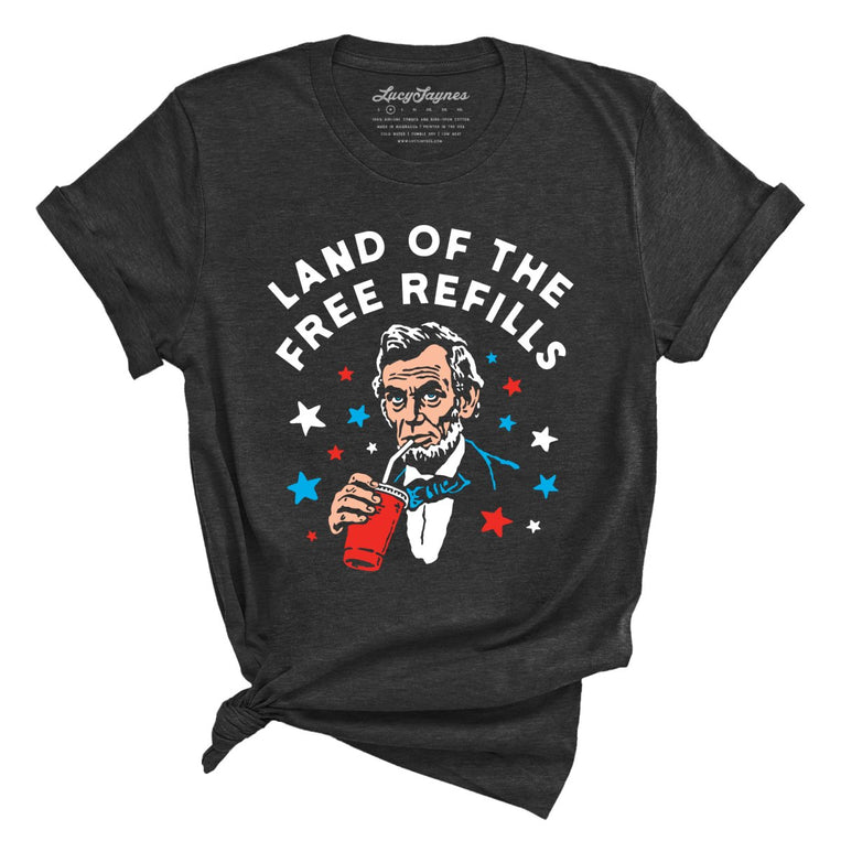 Land Of The Free Refills - Dark Grey Heather - Unisex T-Shirt
