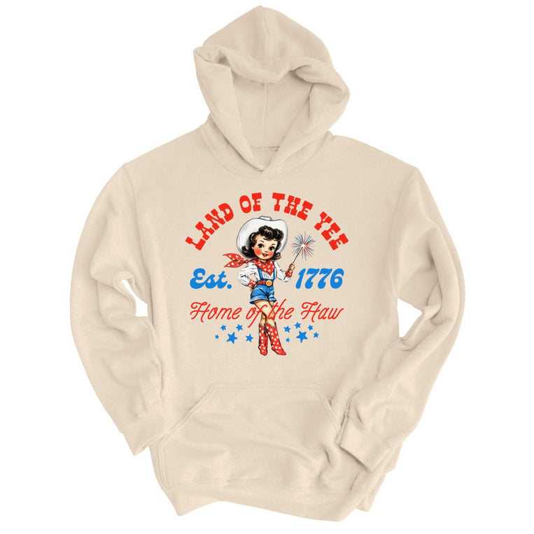 Land Of The Yee Home Of The Haw Graphic Hoodie - Sand