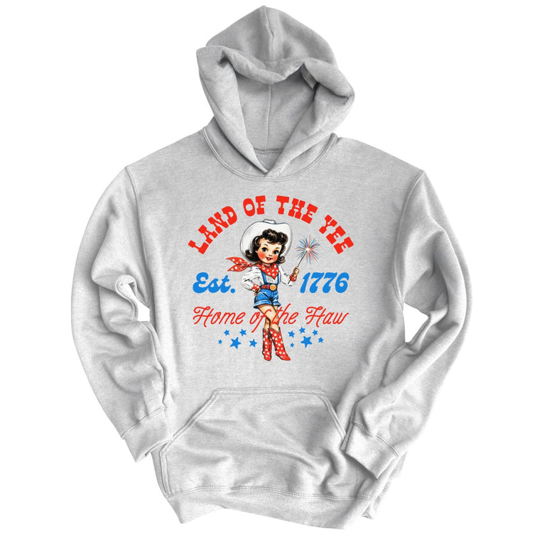Land Of The Yee Home Of The Haw Graphic Hoodie - Ash