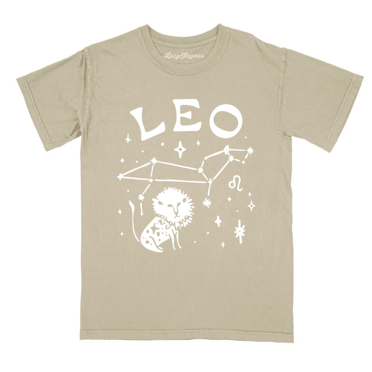 Leo Comfort Colors Graphic Tee - Khaki