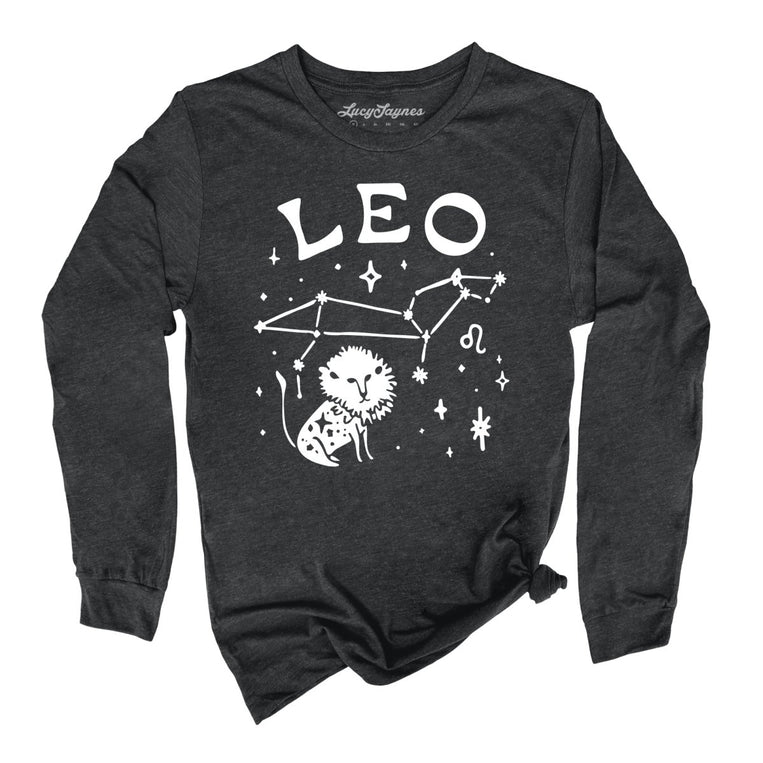 Leo - Dark Grey Heather - Unisex Long Sleeve T-Shirt