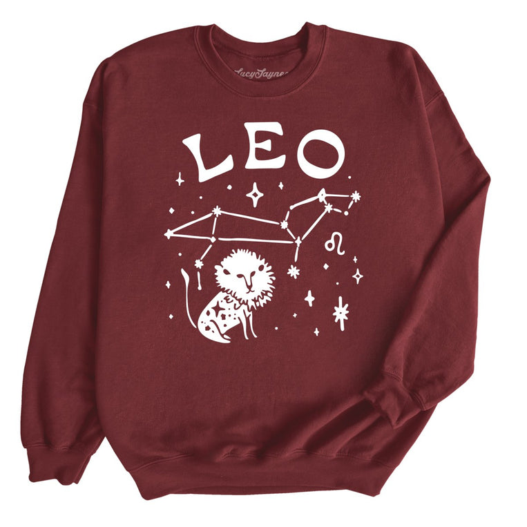 Leo - Maroon - Unisex Sweatshirt