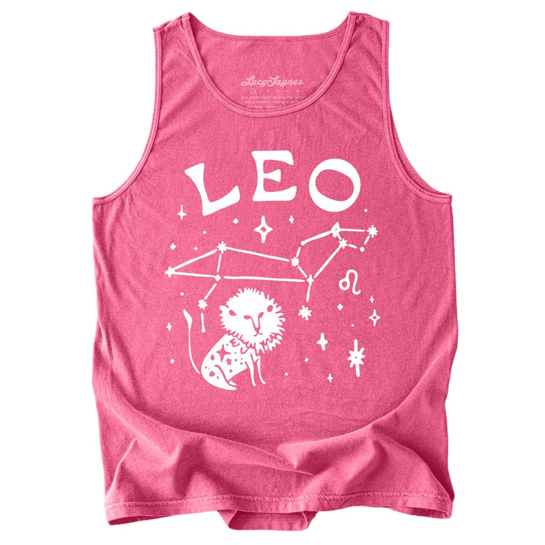 Leo Comfort Colors Graphic Tank Top - Crunchberry