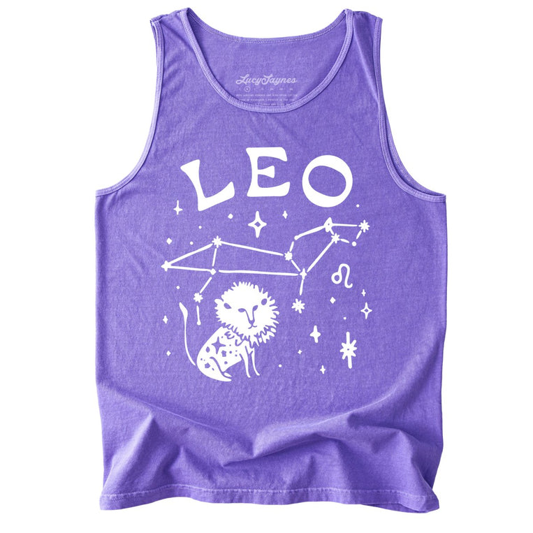 Leo Comfort Colors Graphic Tank Top - Violet