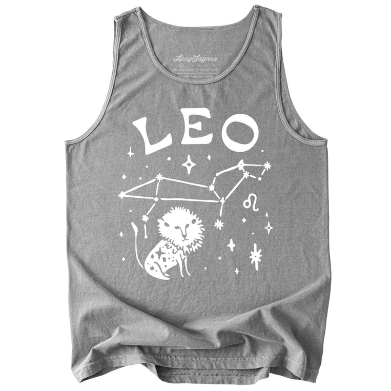 Leo Comfort Colors Graphic Tank Top - Grey