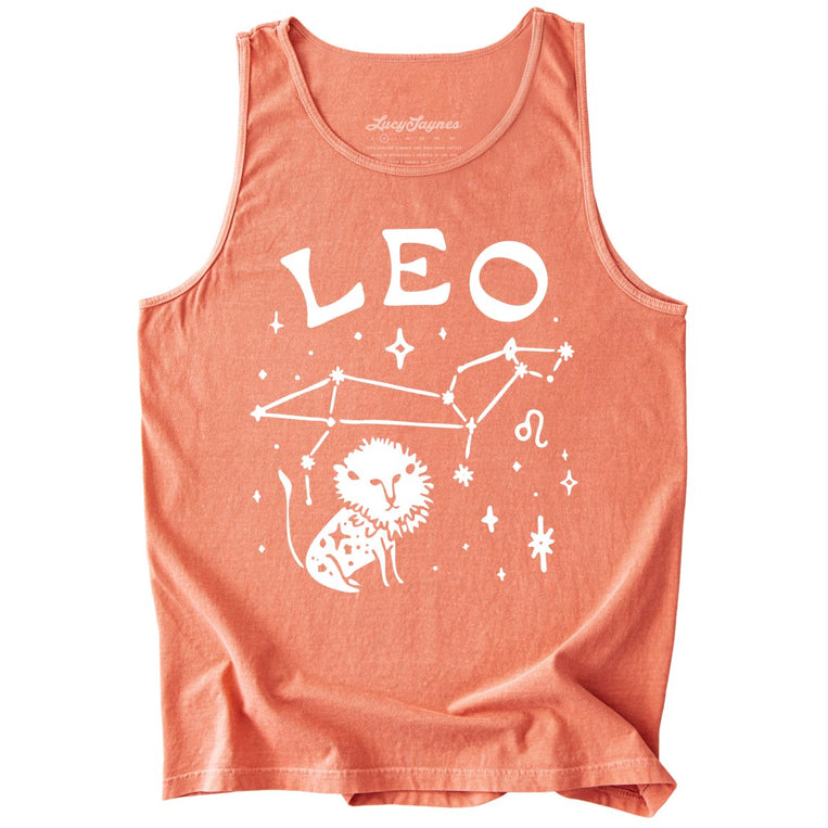 Leo Comfort Colors Graphic Tank Top - Terracotta