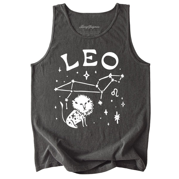 Leo Comfort Colors Graphic Tank Top - Pepper