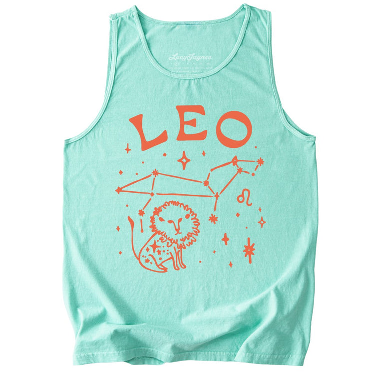 Leo Comfort Colors Graphic Tank Top - Island Reef