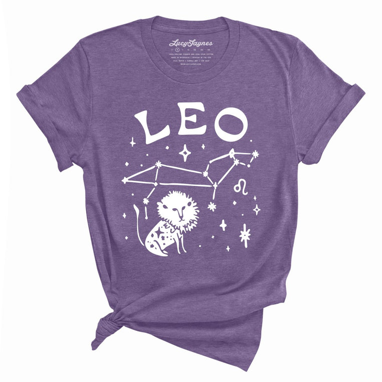 Leo Graphic Tee - Heather Purple