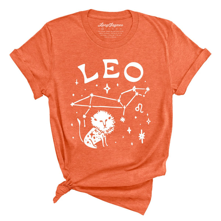Leo Graphic Tee - Heather Orange