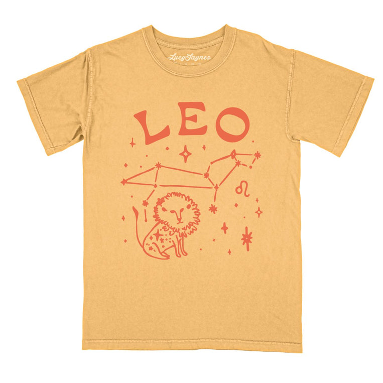 Leo Comfort Colors Graphic Tee - Mustard