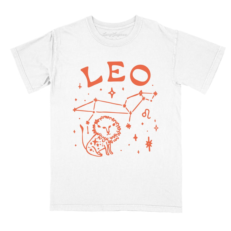 Leo Comfort Colors Graphic Tee - White