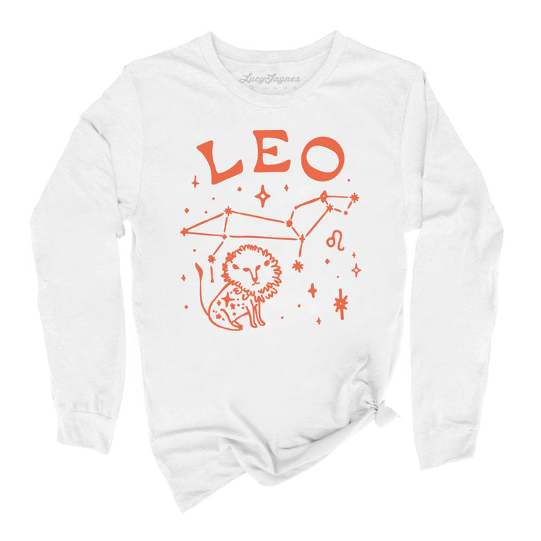 Leo - White - Unisex Long Sleeve T-Shirt
