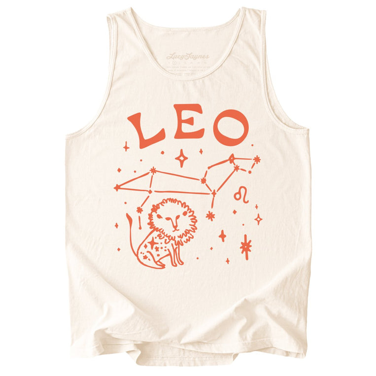 Leo Comfort Colors Graphic Tank Top - Ivory