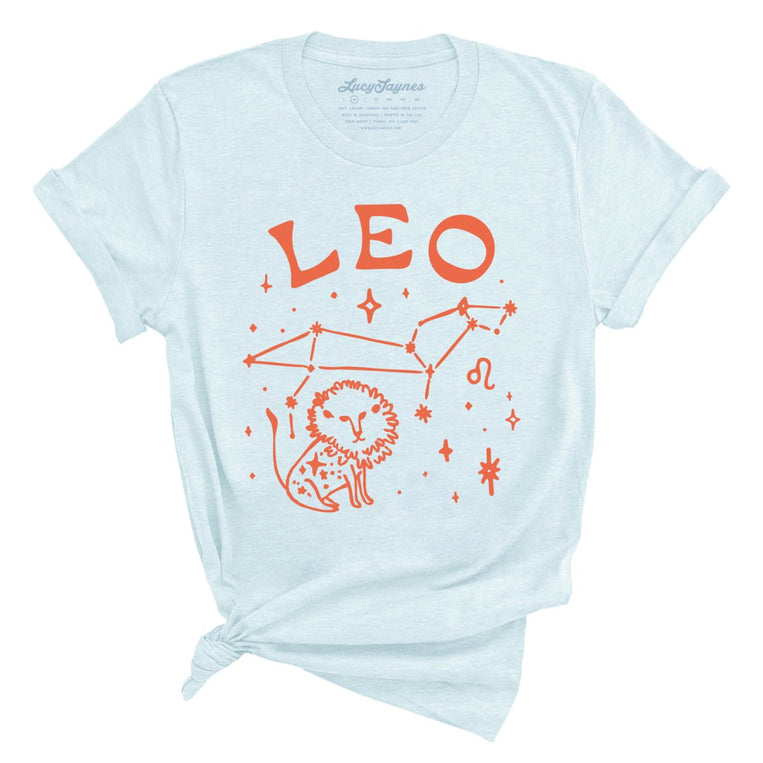 Leo Graphic Tee - Heather Ice Blue