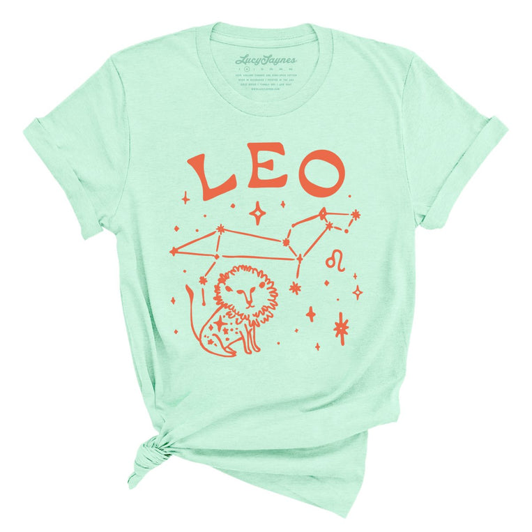 Leo Graphic Tee - Heather Mint
