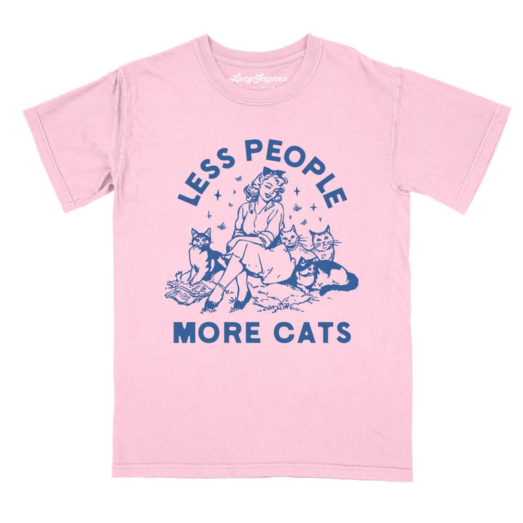 Less People More Cats Comfort Colors Graphic Tee